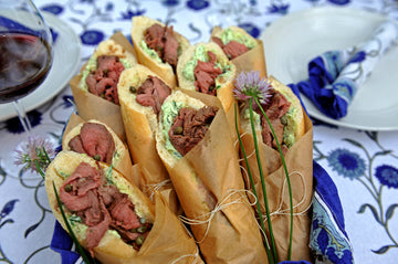 Roast Buffalo Sandwiches with Chive Cream Cheese