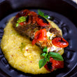 Load image into Gallery viewer, 100% grass-fed and field harvested ground bison meatloaf with pesto and blistered tomatoes