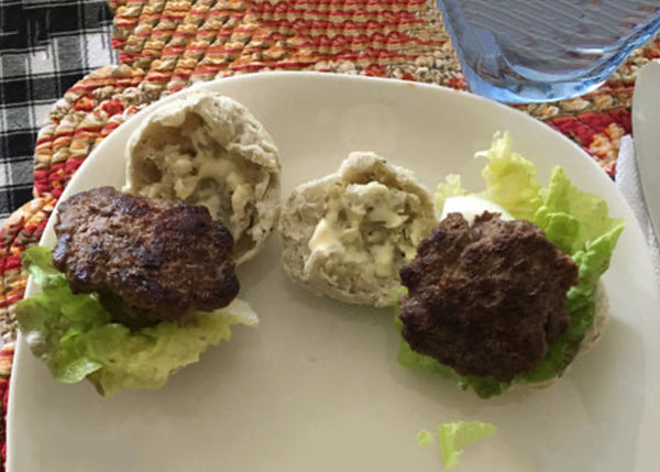 Bison Sliders with Gluten Free Buns & Lettuce