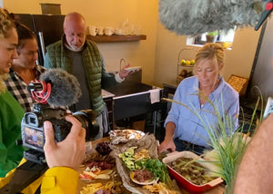 Food Network Visit the Cheyenne River Buffalo Ranch - Image of Jill O'Brien with celebrity chef and family