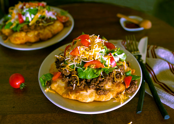 Ground Bison Indian Tacos