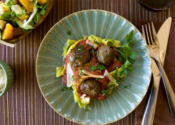 Pappardelle and Pesto Meatballs