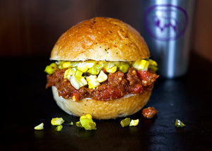 Ground Bison sloppy Joe with Corn Relish