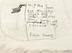 Card written by a child