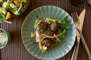 Pappardelle and Pesto Meatballs