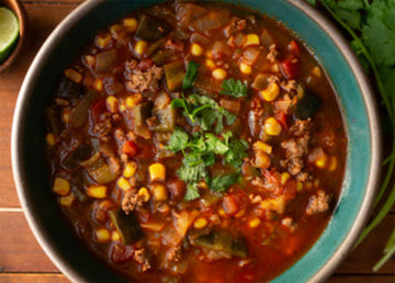 Roasted Poblano & Bison Soup