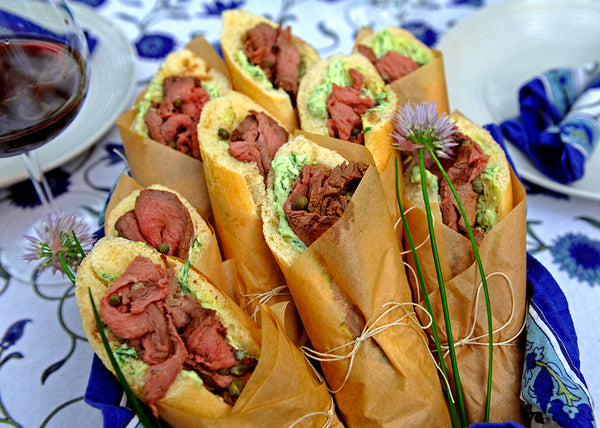 Roast Bison Sandwiches with chive cream cheese