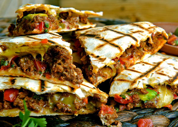 Grilled Bison Chorizo Sausage Quesadilla