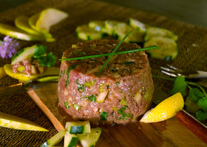 Korean Style Bison Steak Tartare with Cucumber