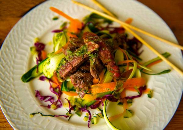 Bison Steak Vietnamese Salad with Vegetables