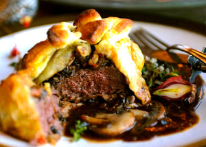 Bison Tenderloin Wellington in Puff pastry