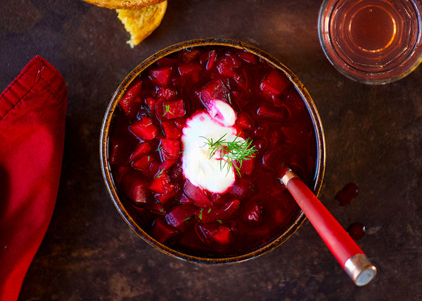 Buffalo Borscht Soup with Sour Cream