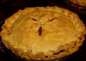A whole Bison Mincemeat Pie in Pan