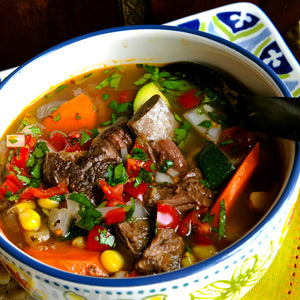 100% grass-fed and field harvested bison short rib mexican soup