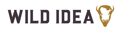 Wild idea logo on a black background.